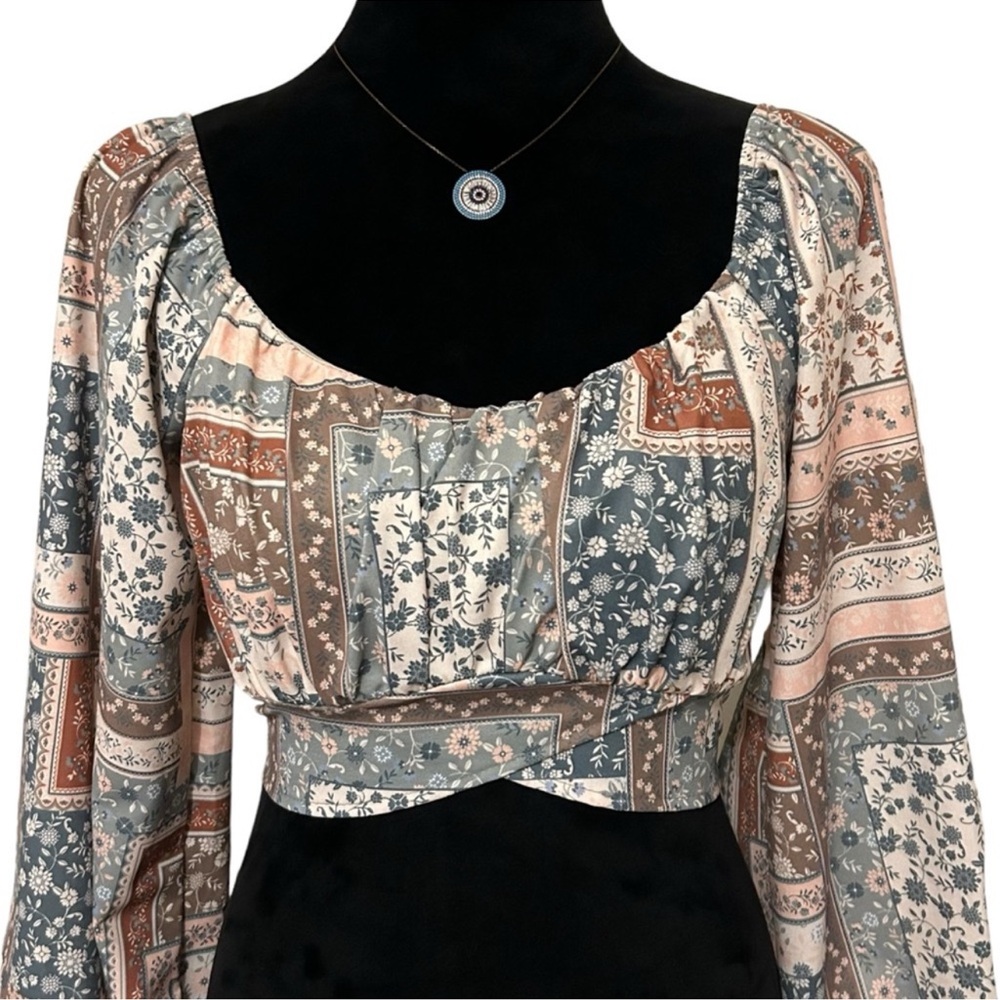 ALTAR'D STATE NWT Boho Patchwork Balloon Sleeve T… - image 6